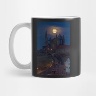 Super Moon Rise over Whitby Abbey North Yorkshire Dracula Mug